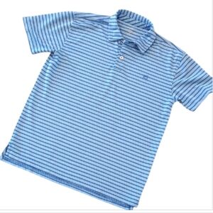 Southern Tide Boys Polo Shirt Blue Striped Size XL (16)